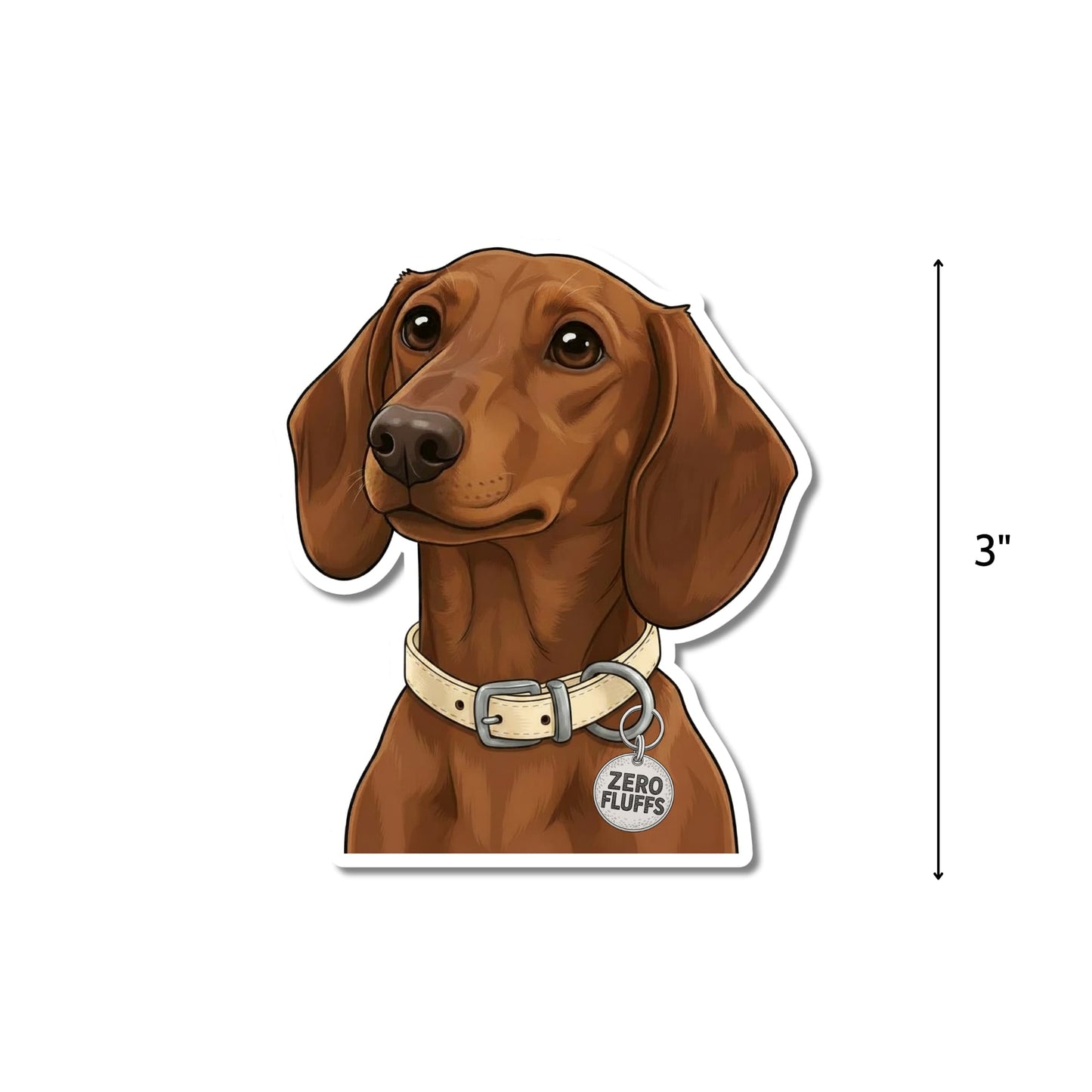 Red Dachshund Sticker Waterproof