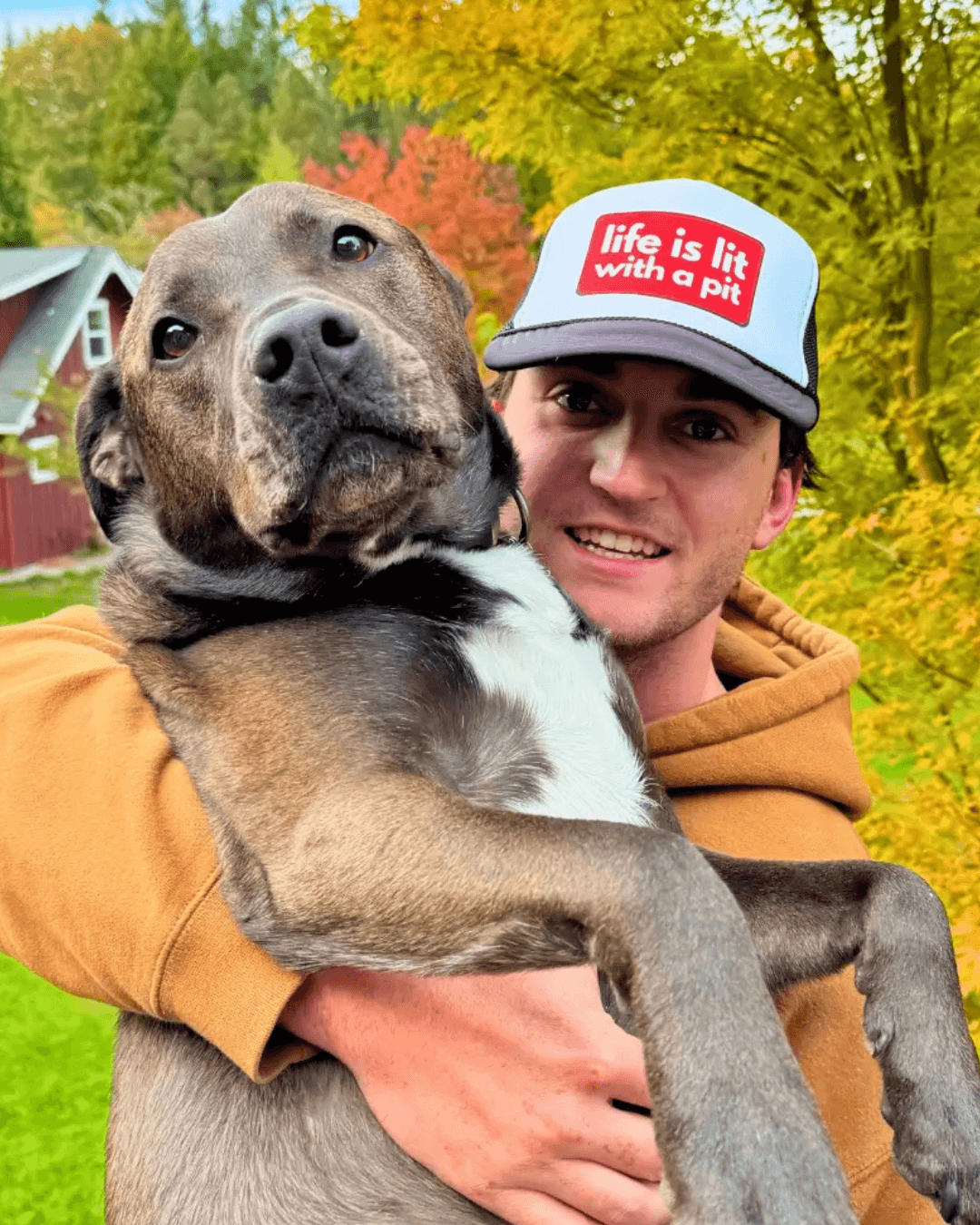 Foam Trucker Hat for Pitbull Lovers, Life is Lit with a Pit | Dog Parent Lid