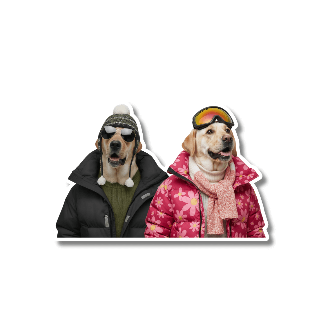 ski goggles dog Yellow Lab Ski Sticker