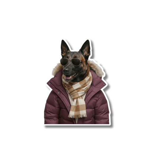 Belgian Malinois Ski Sticker | Easy Peel