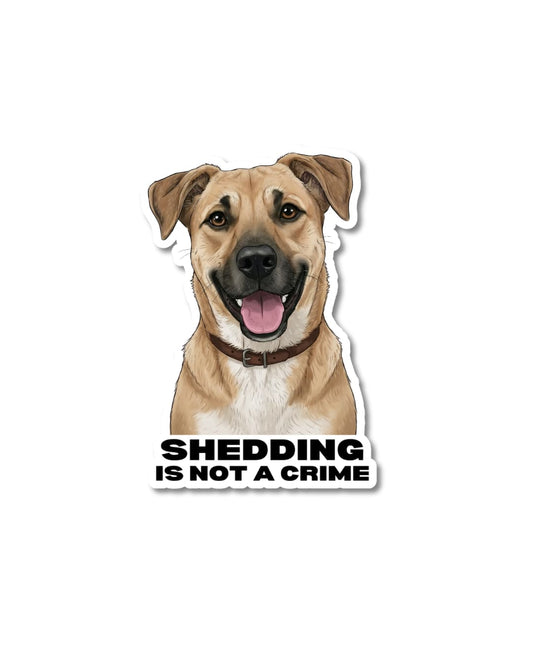 black mouth cur shedding dog sticker funny humor dog illustration