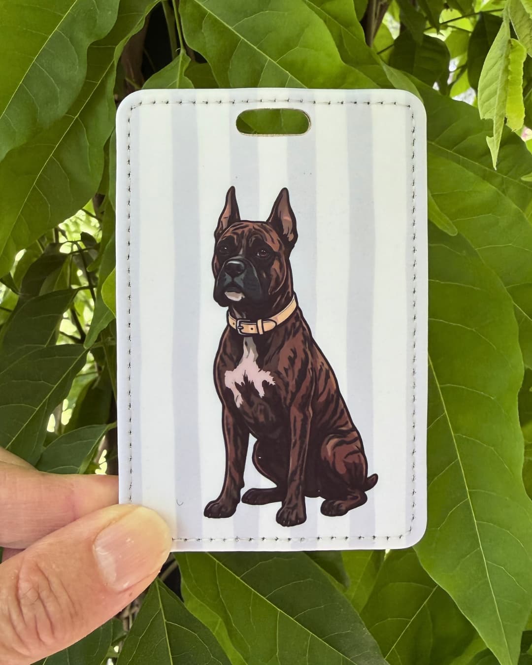 Brindle Boxer Luggage Tag | Funny Travel Gift for Boxer Owners