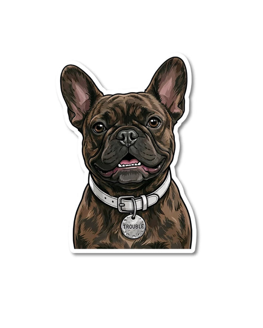 brindle french bulldog funny sticker frenchie humor brindle frenchie illustration