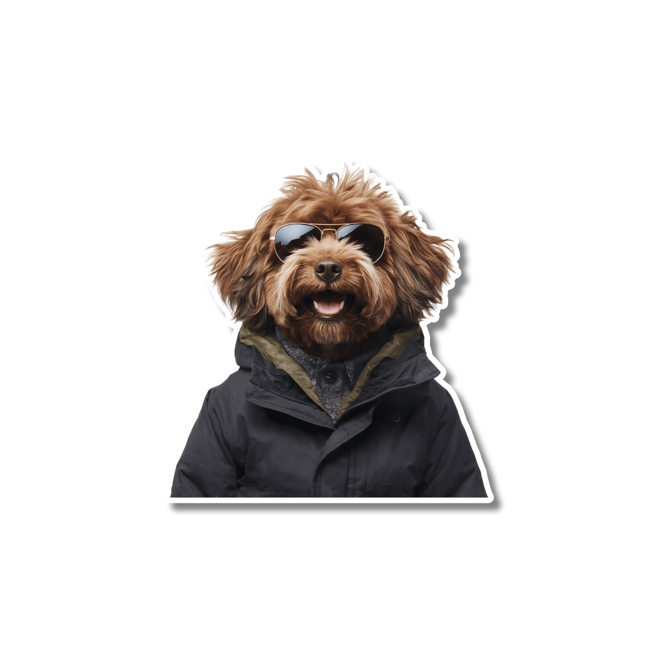 Cavapoo Ski Sticker | Easy Peel – Sly Dawg Studio