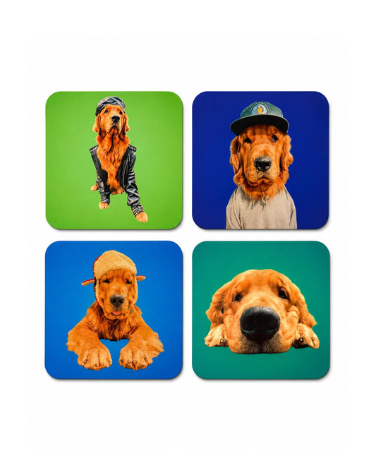 Custom Dog Coasters, Set of 4 or 8, Funny Dog Gift, Pet Photo Coasters