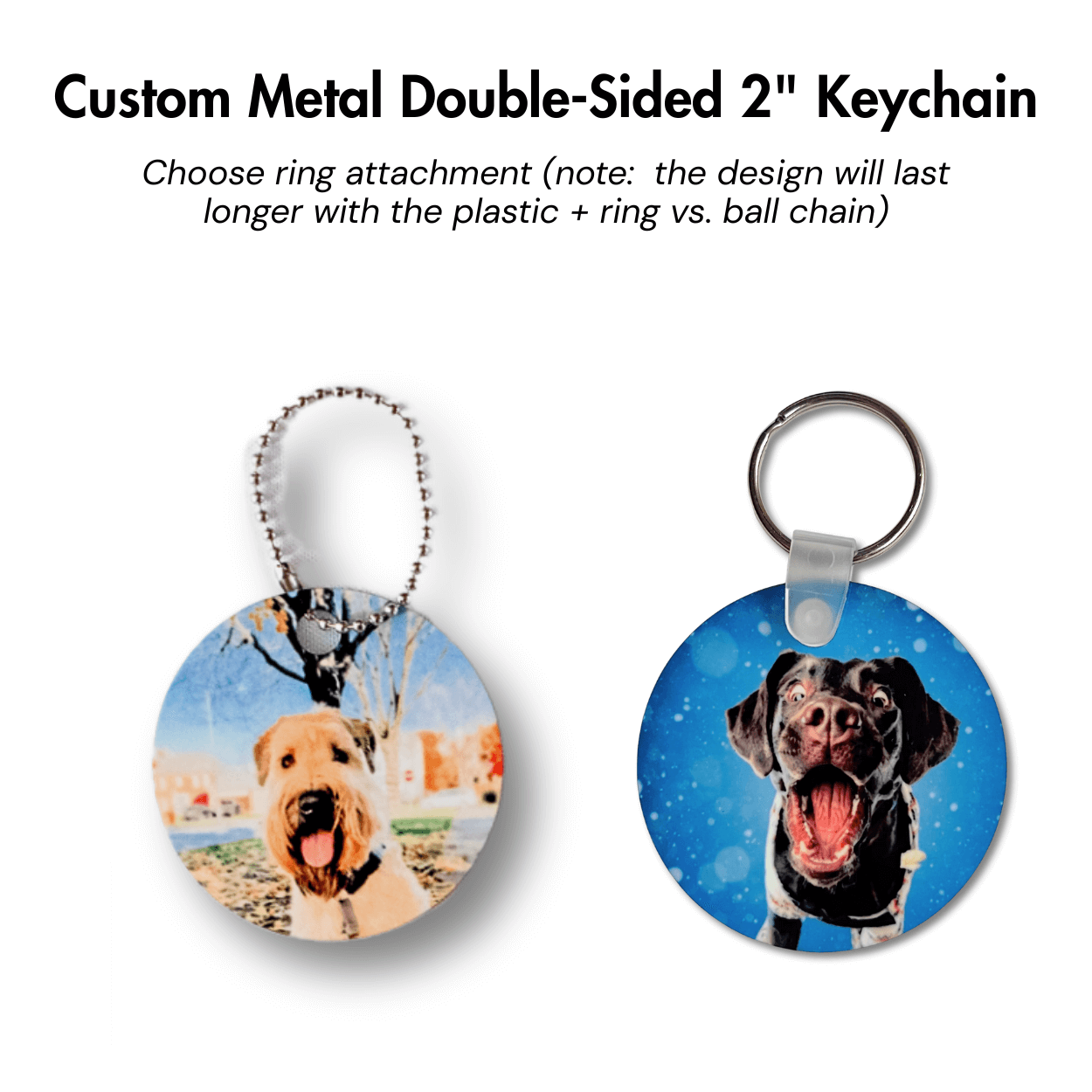 Custom Pet Keychain | 2" Round Double-Sided Metal Keyring