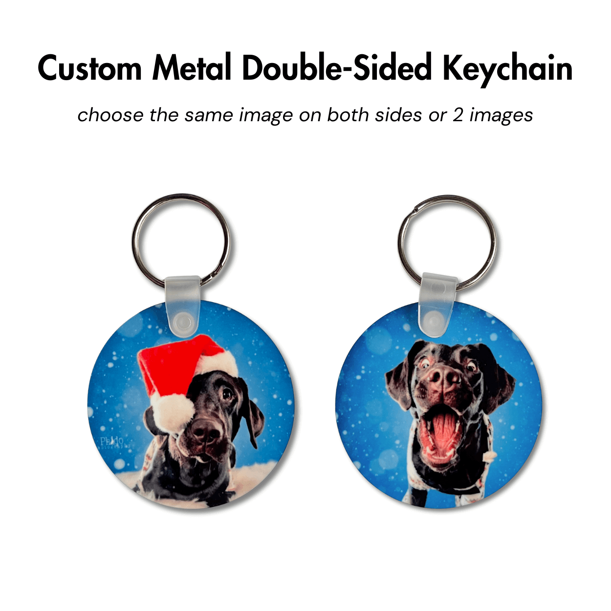 Custom Pet Keychain | 2" Round Double-Sided Metal Keyring