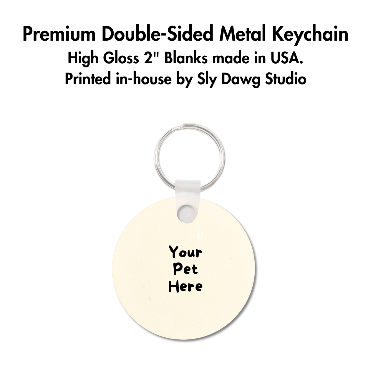 Custom Pet Keychain | 2" Round Double-Sided Metal Keyring