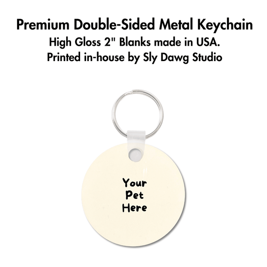 Custom Pet Keychain | 2" Round Double-Sided Metal Keyring
