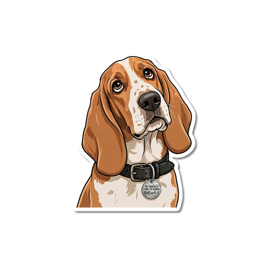 Cute Basset Hound Sticker | Matte Vinyl, Made in USA