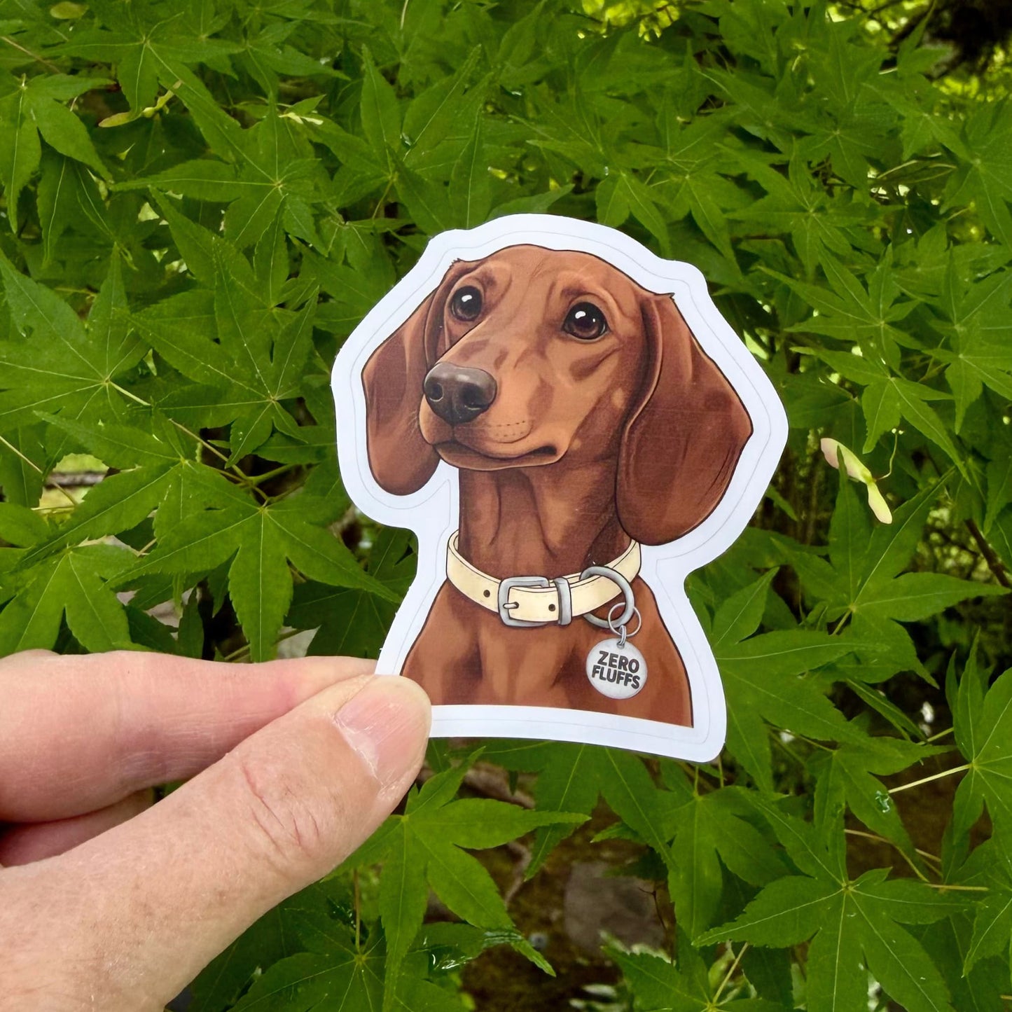 Red Dachshund Sticker Waterproof