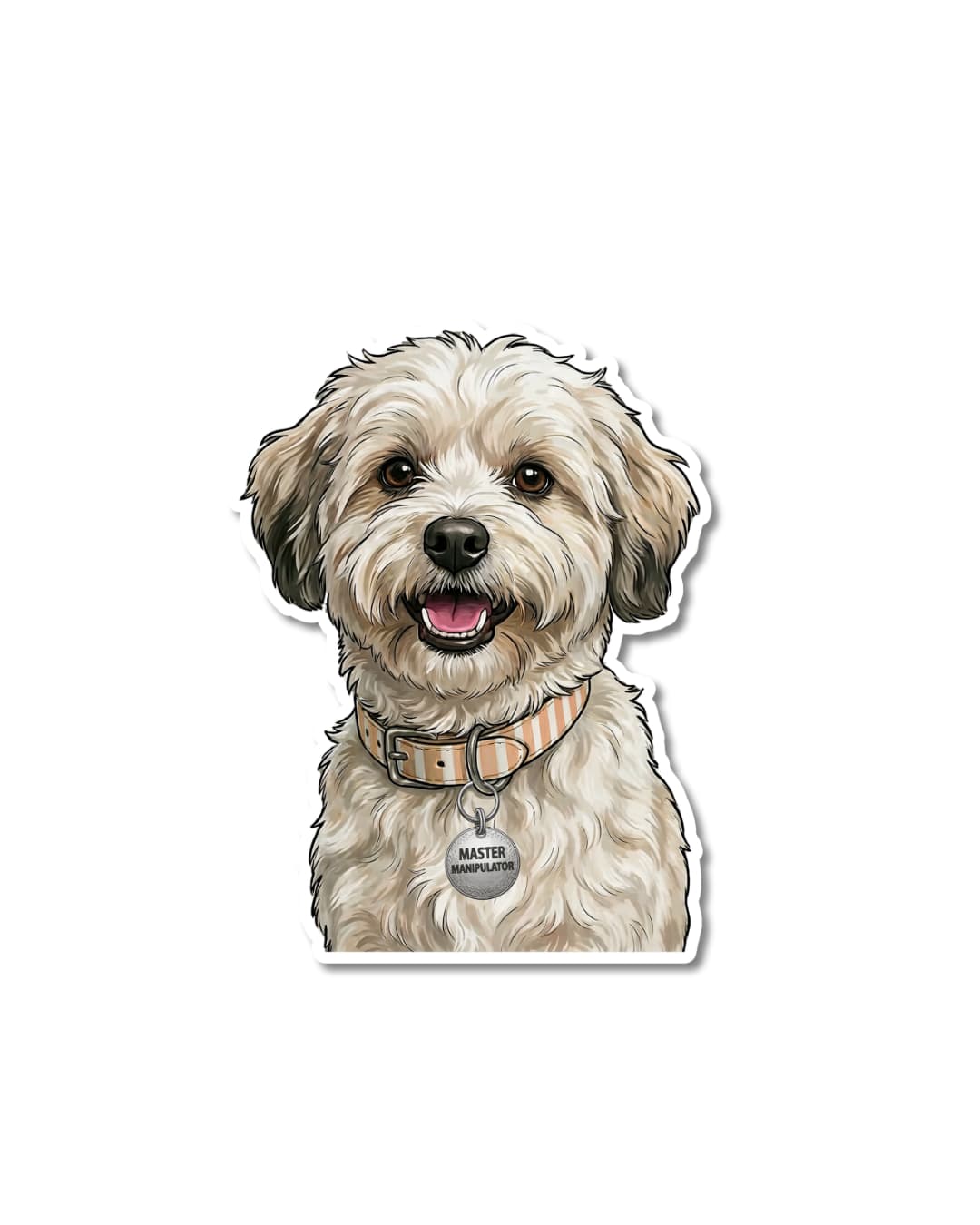 cute havanese sticker fluffy cream havanese dog wearing sunglasses jacket and scarf matte vinyl decal