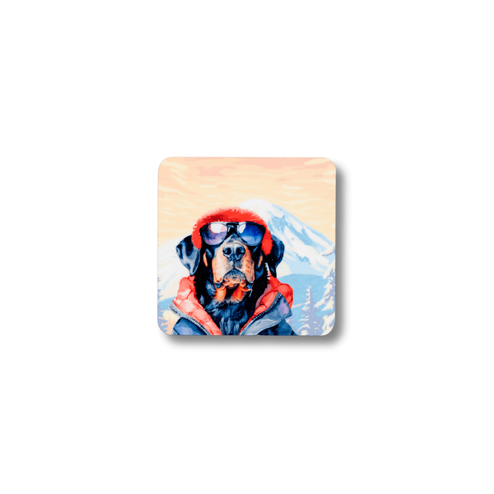 Funny Doberman Adventure Refrigerator Magnet | Cold Weather