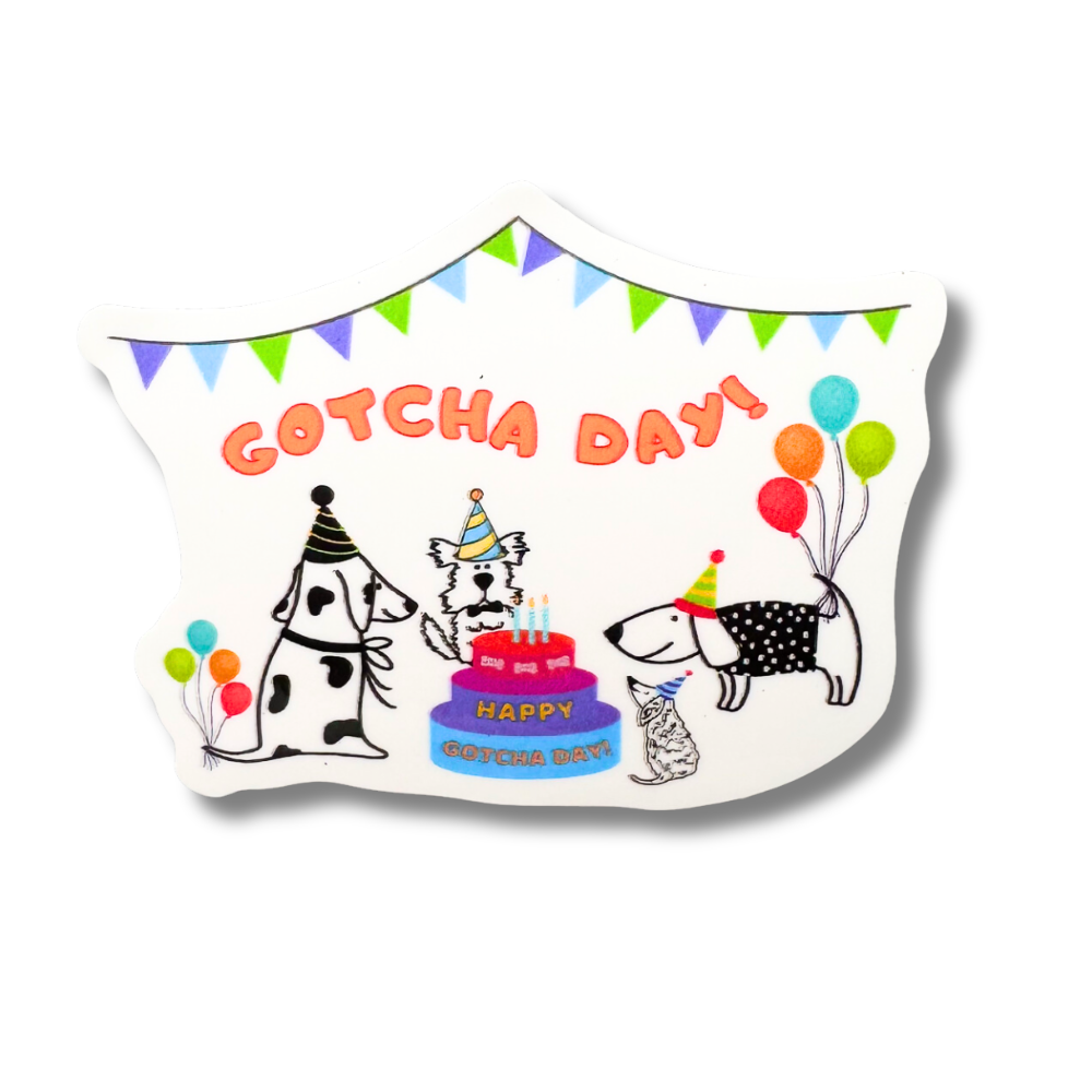 Gotcha Day Dog Sticker – Sly Dawg Studio
