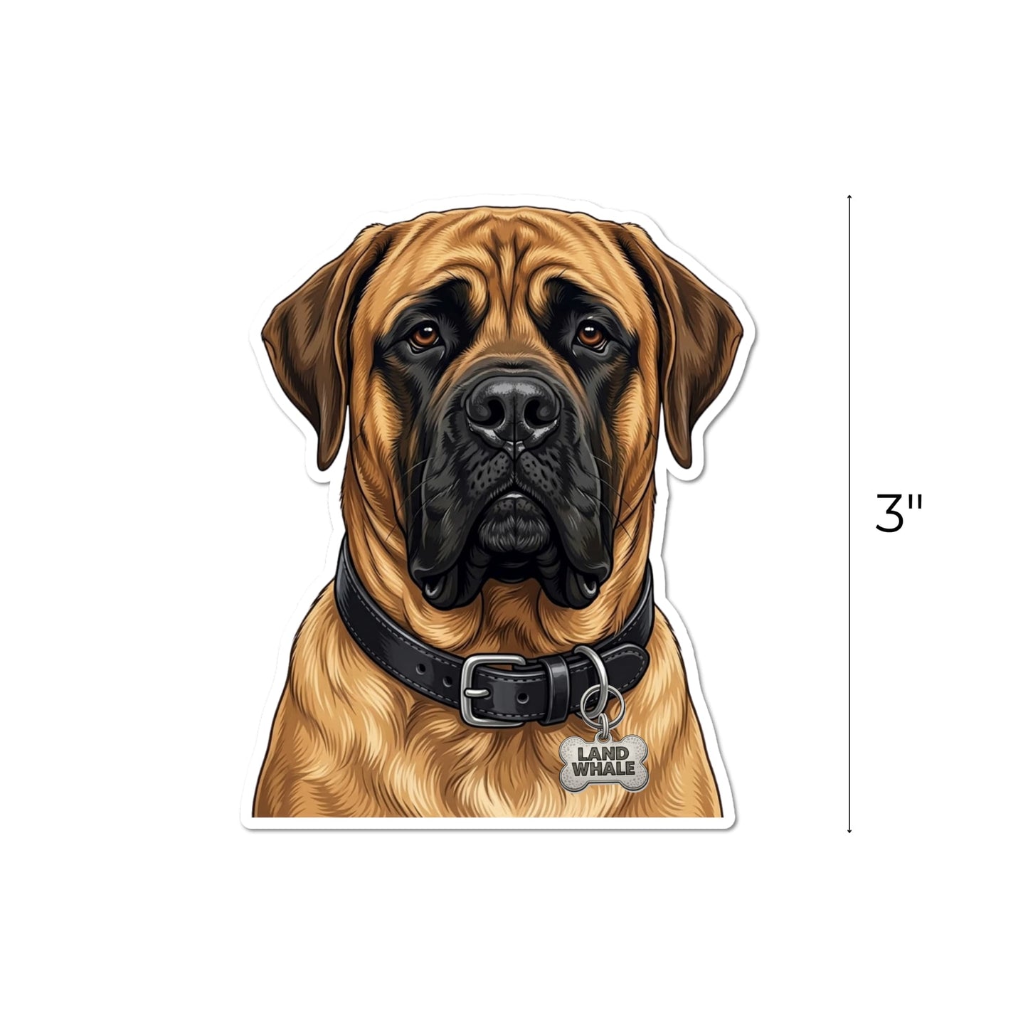 English Mastiff Sticker | "Land Whale" Funny Dog Vinyl Sticker