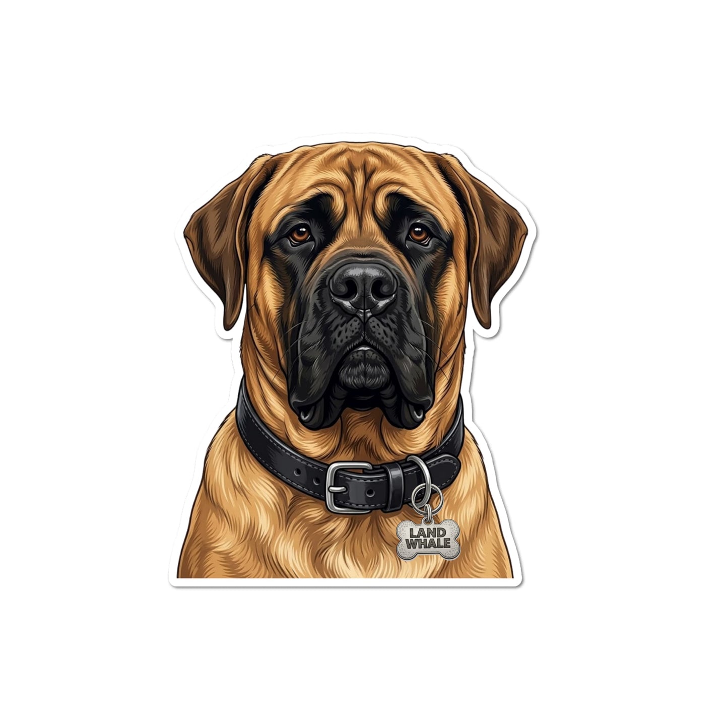 English Mastiff Sticker | "Land Whale" Funny Dog Vinyl Sticker