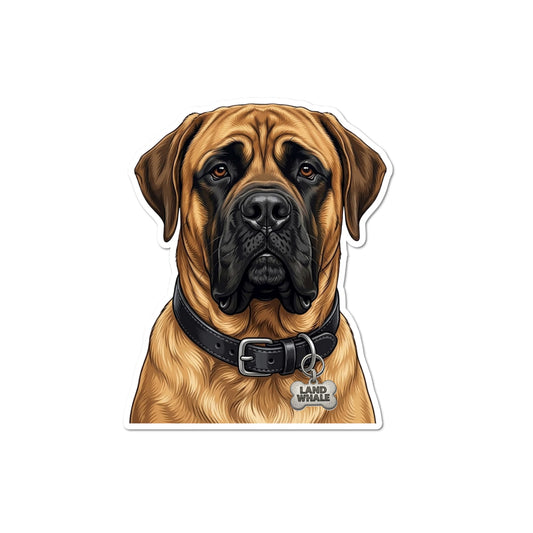 English Mastiff Sticker | "Land Whale" Funny Dog Vinyl Sticker