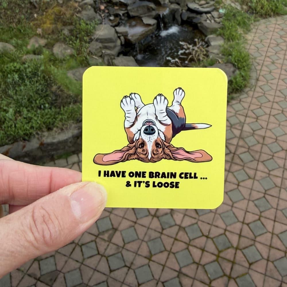 Cute Basset Hound Magnet | One Brain Cell & It's Loose