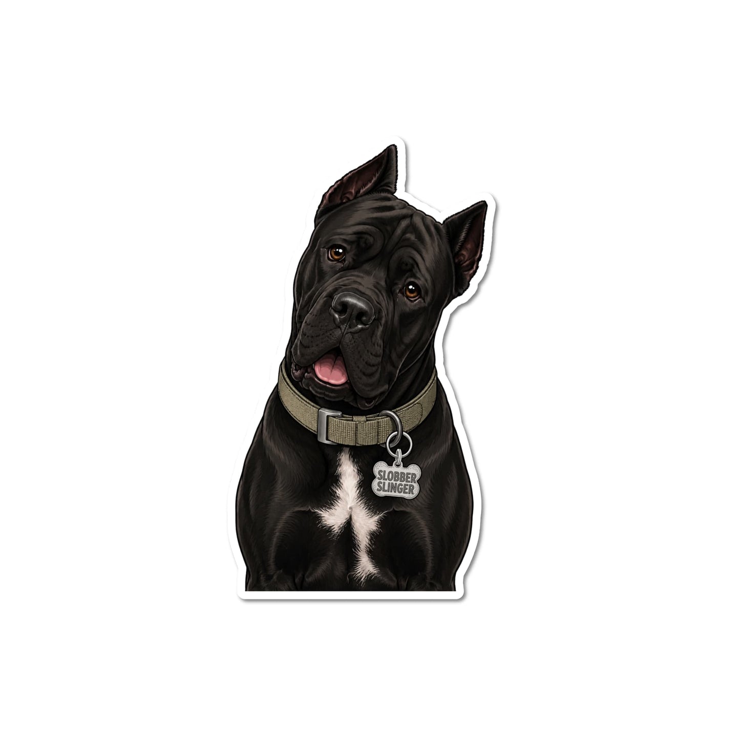 Funny Black Cane Corso Sticker for Water Bottles and Laptops
