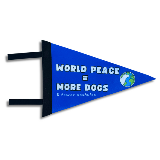 Felt Pennant Wall Decor - Funny Dog "World Peace"