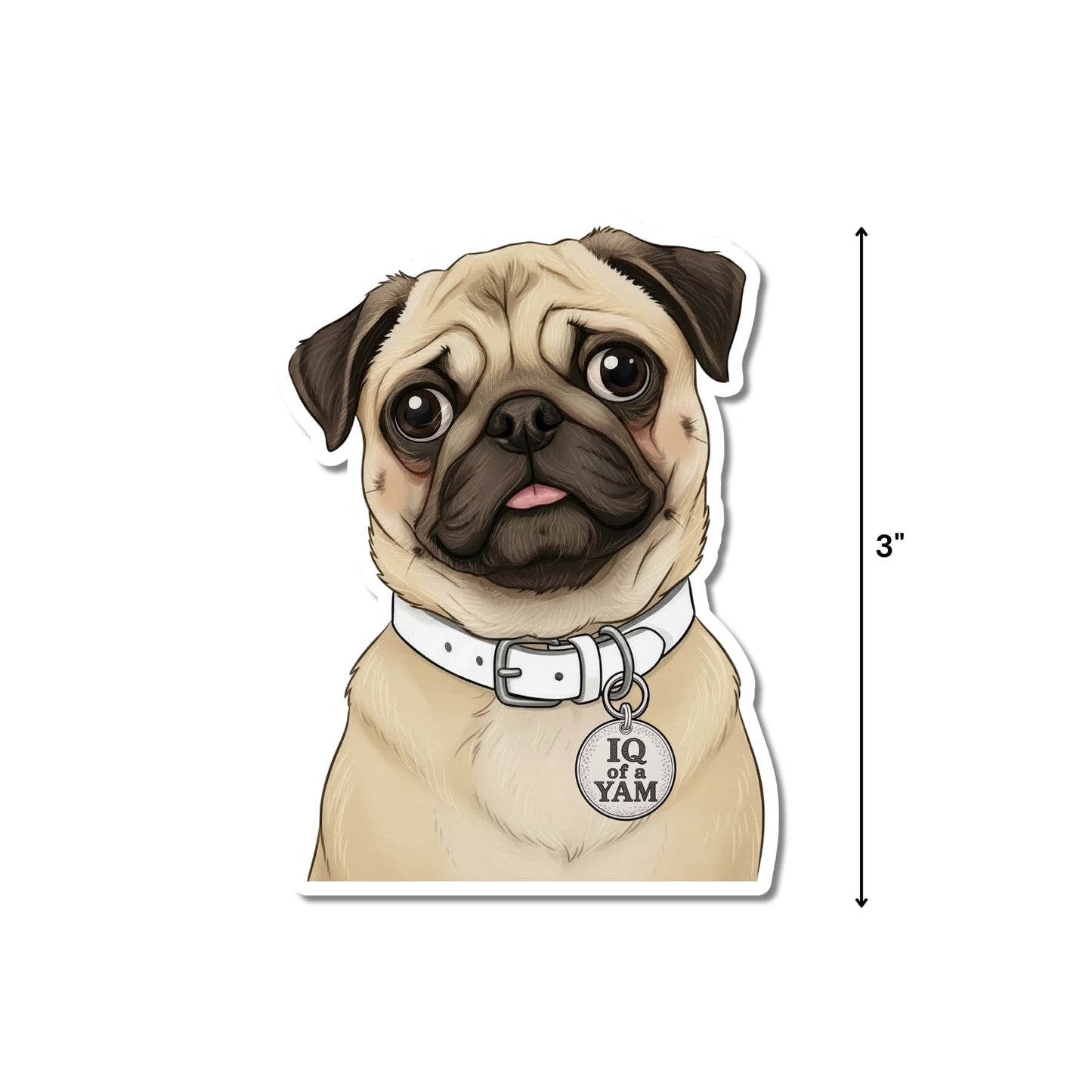 Funny Pug Vinyl Sticker