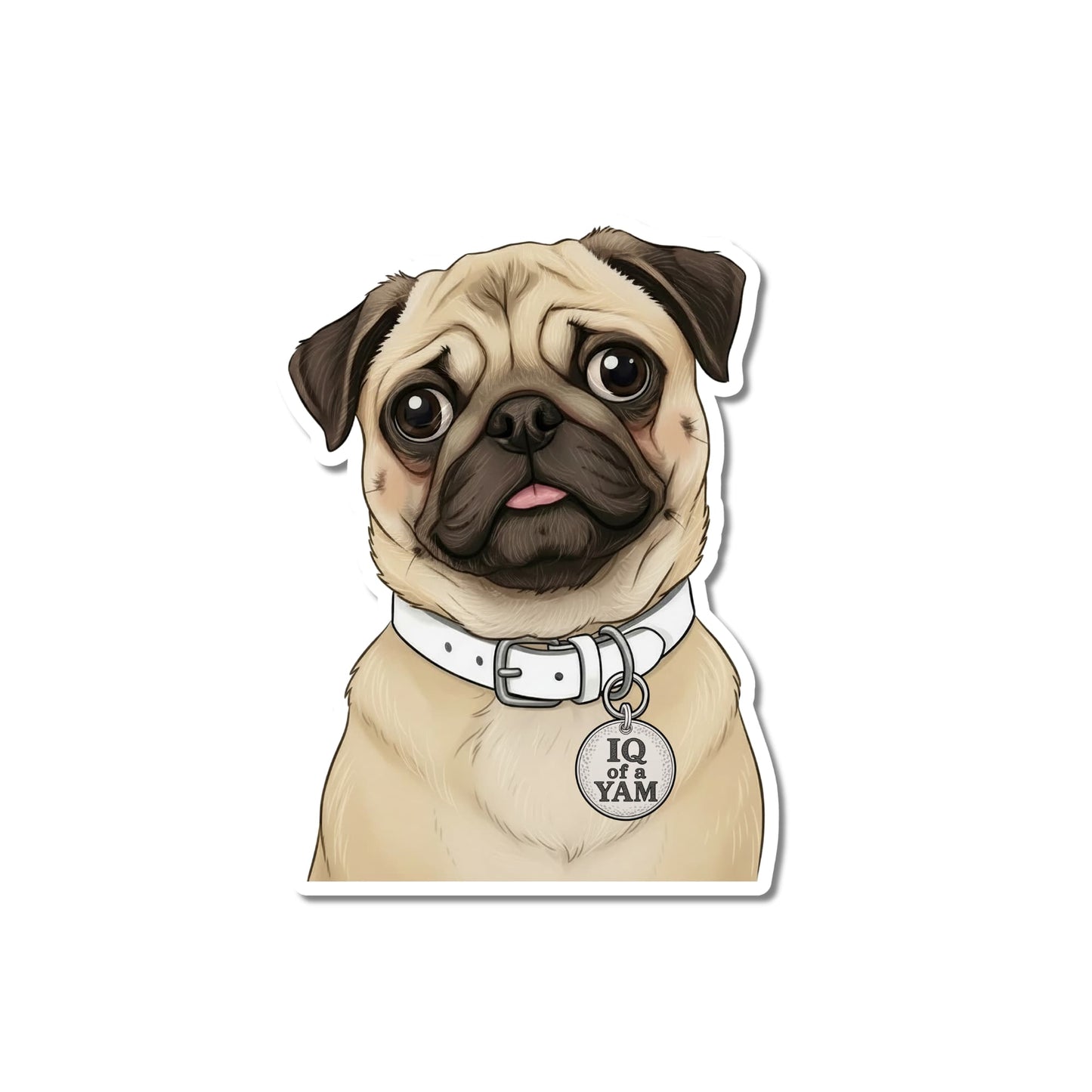Funny Pug Vinyl Sticker