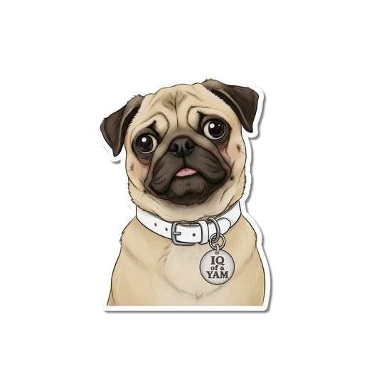 Funny Pug Vinyl Sticker