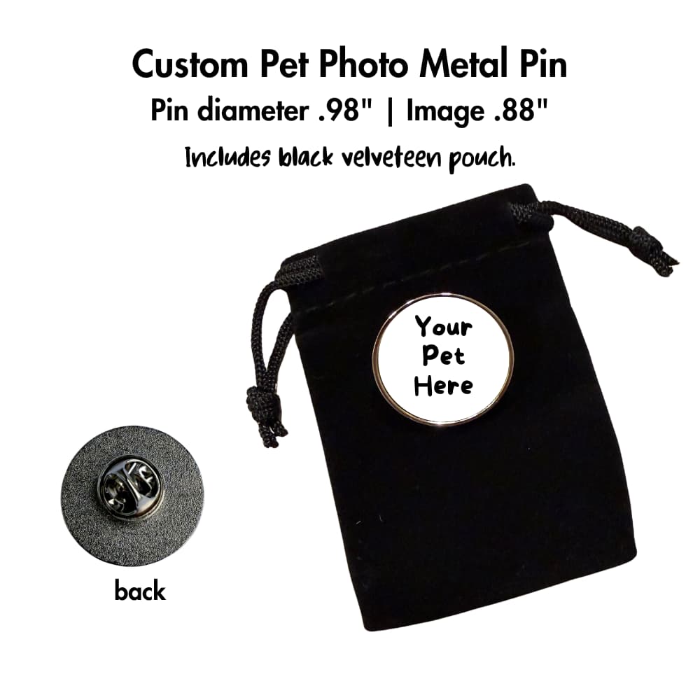Personalized Pet Photo Metal Pin for Backpacks & Hats