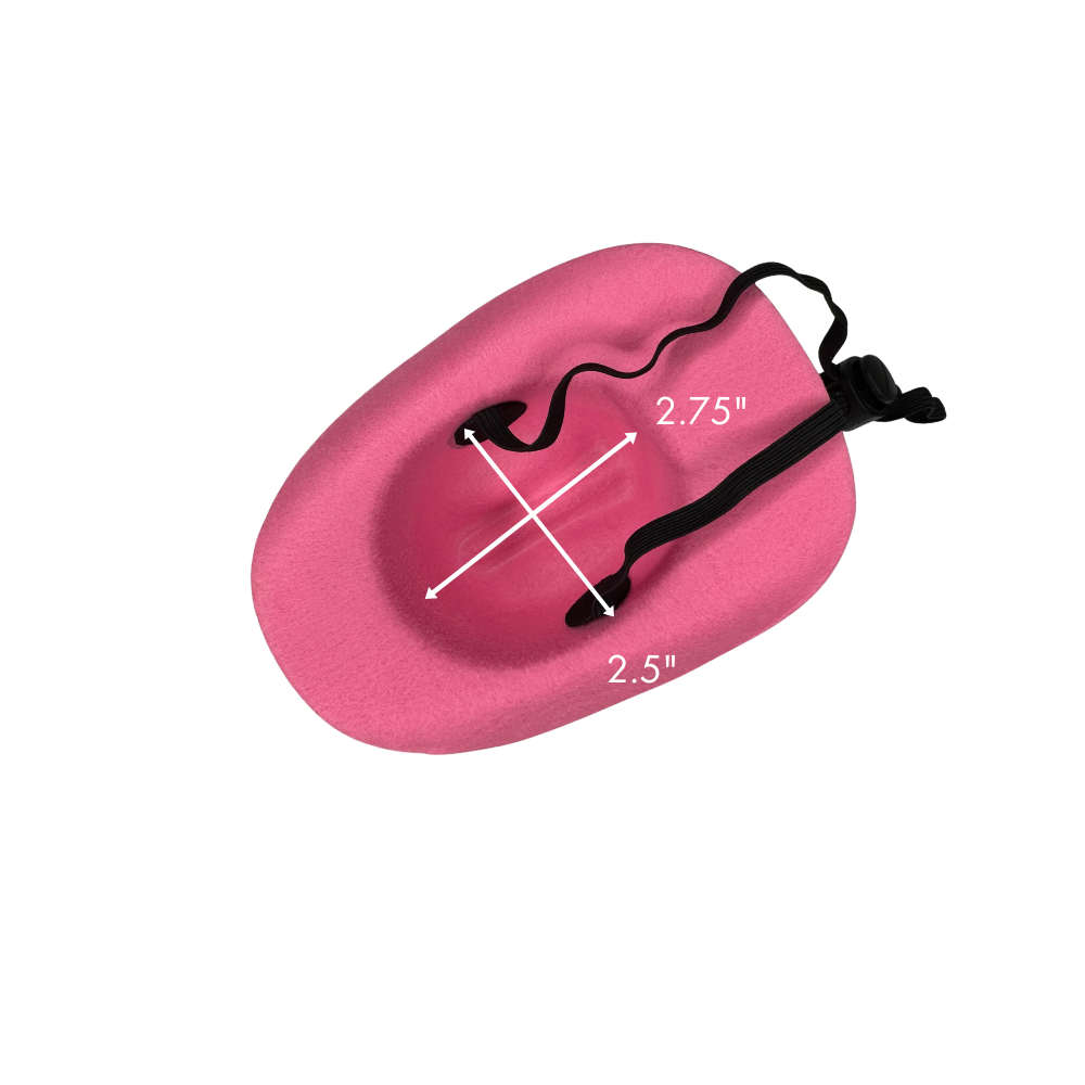 inside measurements of pink cowboy hat for dogs