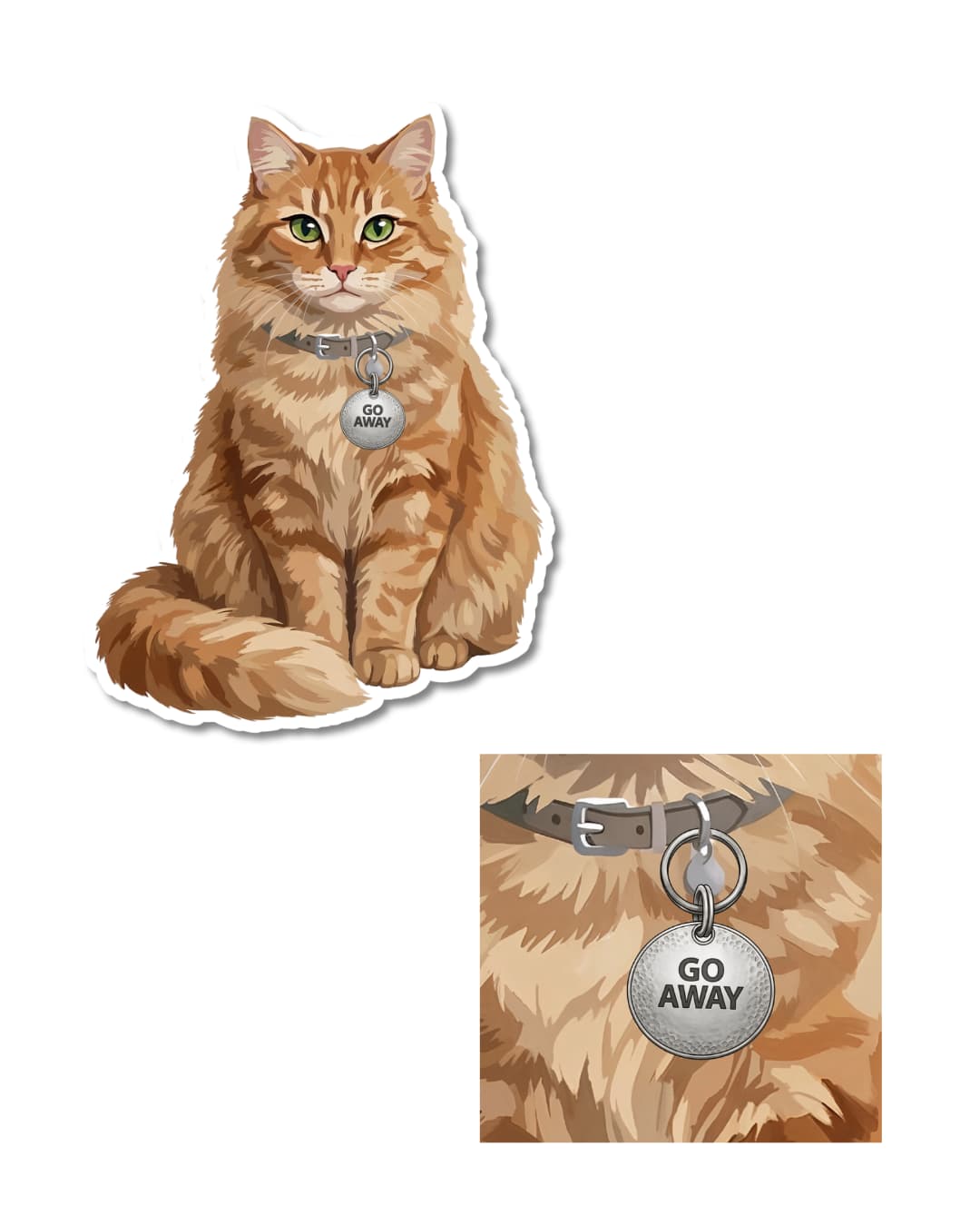 Sarcastic Introvert Cat Sticker Go Away