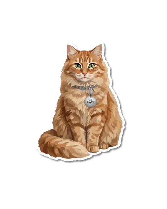 Sarcastic Introvert Cat Sticker Go Away