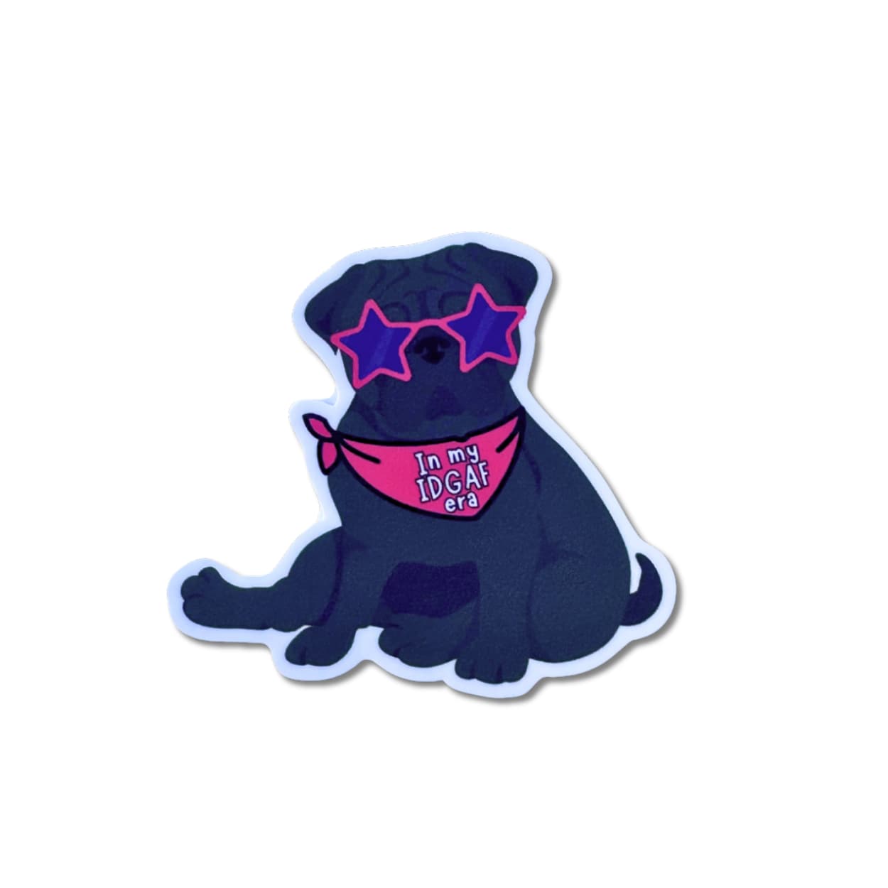 Sassy Black Pug Sticker