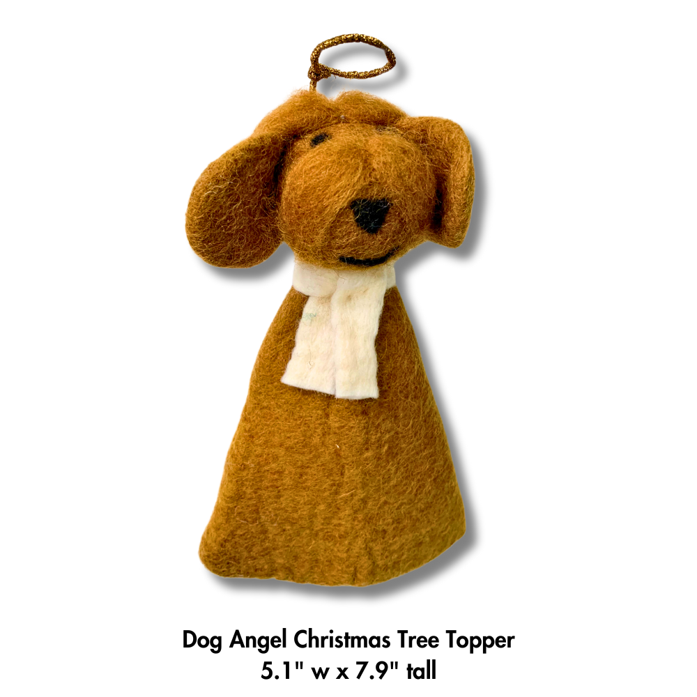 Dog Tree Topper | Felt Angel Dog Top of Tree – Sly Dawg Studio