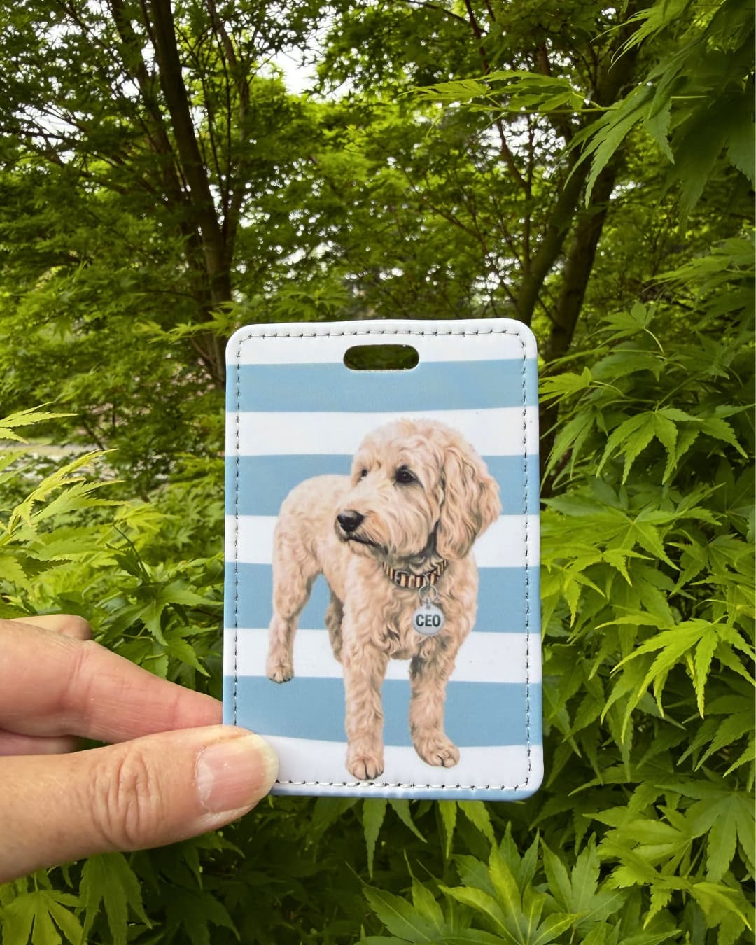 White Goldendoodle Luggage Tag | CEO Travel Accessory