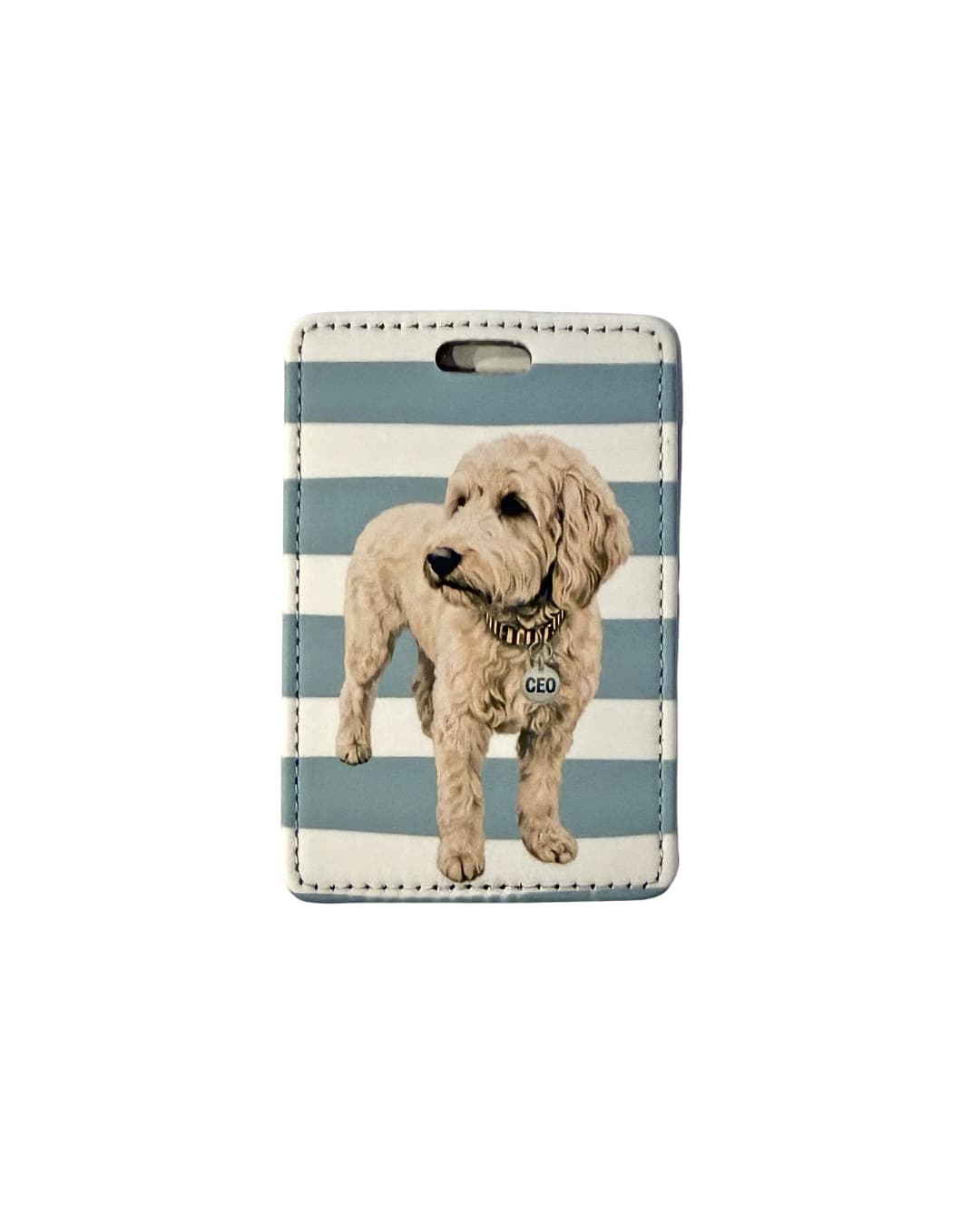 White Goldendoodle Luggage Tag | CEO Travel Accessory