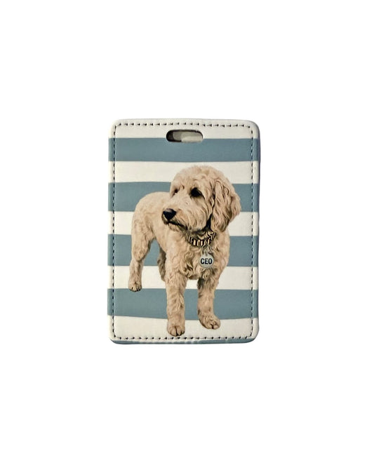 White Goldendoodle Luggage Tag | CEO Travel Accessory