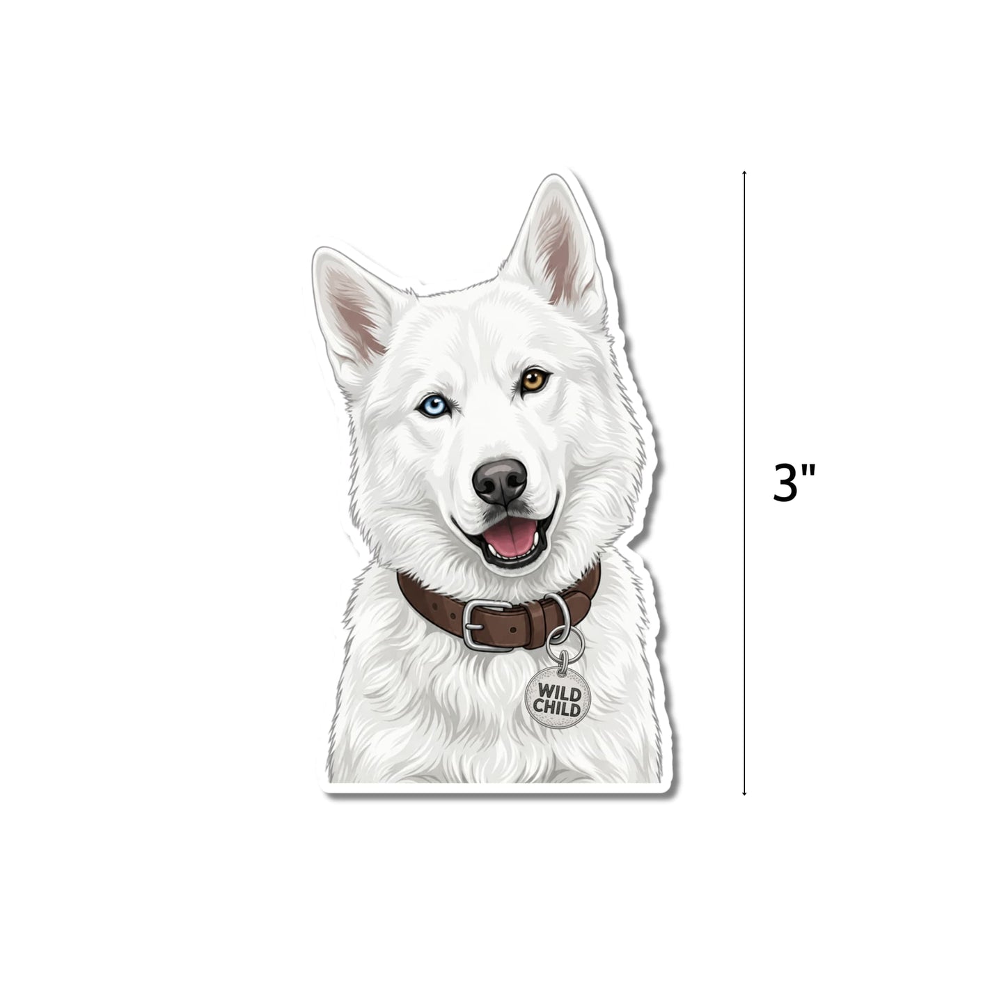 White Husky Sticker by Sly Dawg Studio