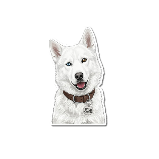 White Husky Sticker by Sly Dawg Studio
